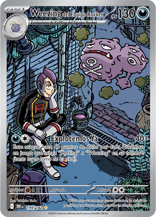 Team Rocket's Weezing IR - Destined Rivals Pokemon Card 199/182 - Latin American Spanish