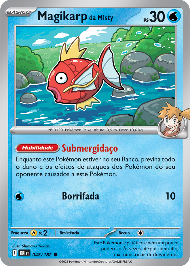 Misty's Magikarp Reverse Holo - Destined Rivals Pokemon Card 048/182 - Portuguese