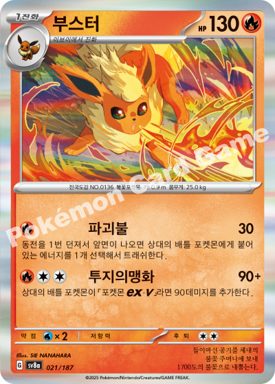 Flareon Holo - Terastal Festival ex / Prismatic Evolutions Pokemon Card 021/187 - Korean