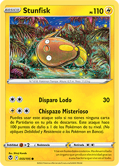 Stunfisk C - Silver Tempest Pokemon Card 055/195 - Spanish