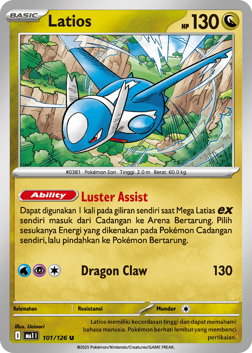 Latios U - Mega Evolution Pokemon Card MA1I 101/126 - Indonesian