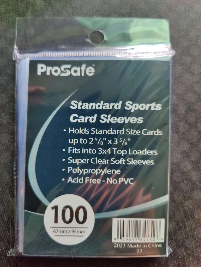 100 Pro-Safe Standard Size Clear Card Penny Sleeves 2 5/8 x 3 5/8 (67mmx92mm)