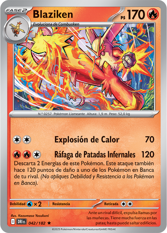 Blaziken Holo R - Destined Rivals / Rivales Predestinados Pokemon Card 042/182 - Spanish