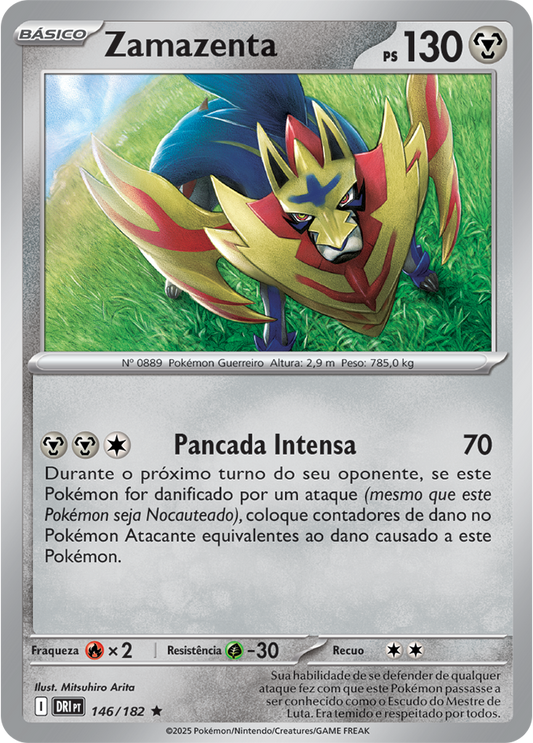 Zamazenta Holo - Destined Rivals Pokemon Card - Portuguese