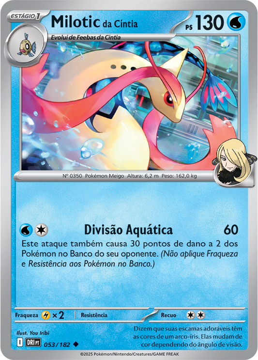 Cynthia's Milotic - Destined Rivals Pokemon Card 053/182 - Portuguese