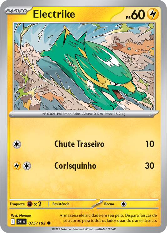 Electrike Reverse Holo - Destined Rivals Pokemon Card 075/182 - Portuguese
