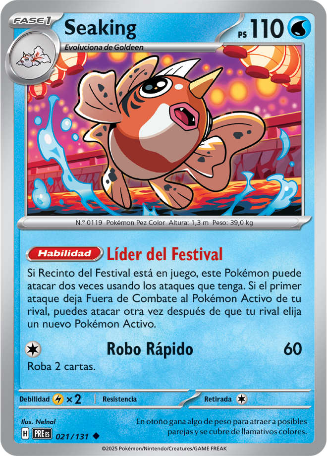 Seaking U - Prismatic Evolutions Pokemon Card PREes 021/131 - Spanish
