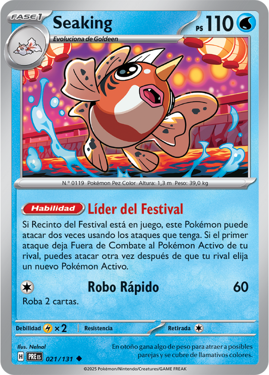 Seaking U - Prismatic Evolutions Pokemon Card PREes 021/131 - Spanish
