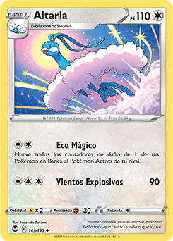 Altaria U - Silver Tempest Pokemon Card 143/195 - Spanish