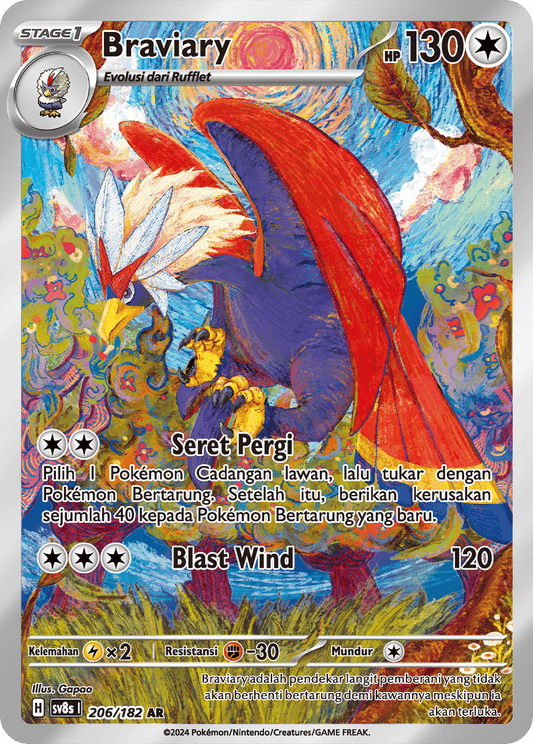 Braviary AR - Pokemon Card 206/182 Stellar Lightning Strike - Indonesian