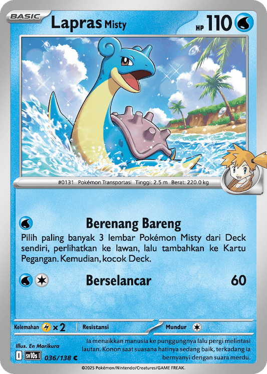 Misty's Lapras - Presence of Champions Pokemon Card - Indonesian