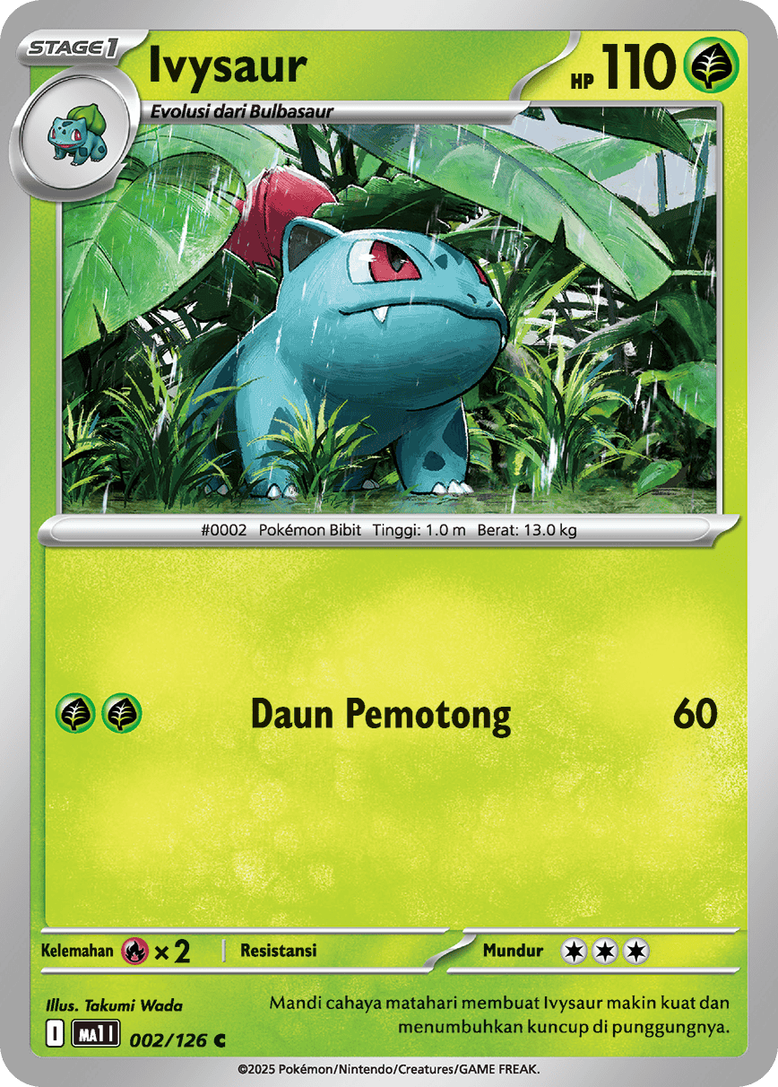 Ivysaur C - Mega Evolution Pokemon Card MA1I 002/126 - Indonesian