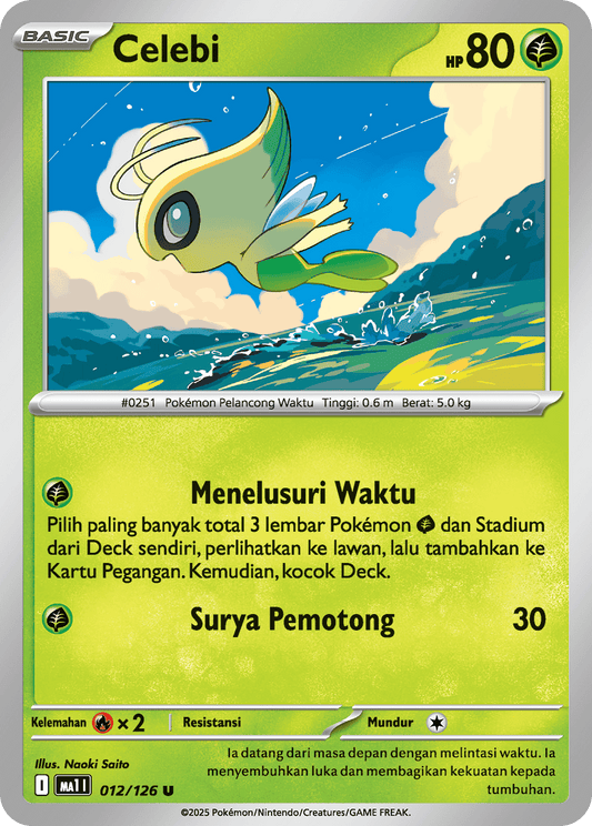 Celebi U - Mega Evolution MA1I Pokemon Card 012/126 - Indonesian