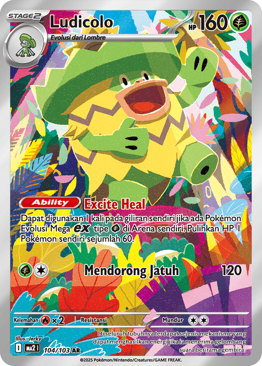 Ludicolo AR - Pokemon Card 104/103 Blue Flames - Indonesian